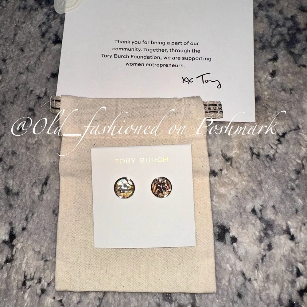 Price Firm - TORY BURCH Abalone Stud Earrings